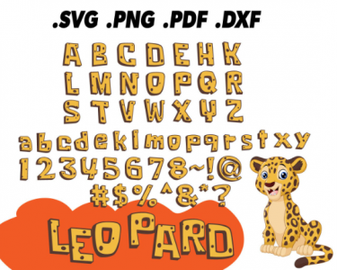 Leopard Font SVG Cheese Font Cheetah Font Wildcat Font Lynx Font Png Pdf Dxf Files Alphabet Number Symbol for Cricut Silhouette Brother