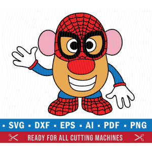 Mr Potato Head SVG Cut File Toy Story Spiderman Spider Man Digital Download Silhouette Cricut Decal Png Eps Dxf Vinyl Cut File Clipart Kids