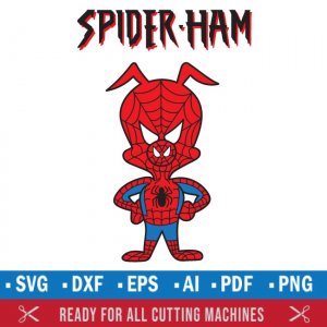 Spider ham SVG Superhero Marvel Comic Character Spiderham Shirt svg, Spiderman costume svg Kids Boys Spiderham Cutfiles Vector Clipart eps