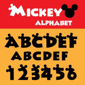Disney Alphabet SVG Disney Font Svg Mickey Mouse Font Svg Mickey Mouse Bow Svg Mickey Mouse Head Letters Numbers Cut File Cricut Silhouette