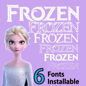 Frozen Font TTF OTP Installable Fonts to install PC or Mac Alphabet Letter Snow Ice Winter Christmas Fonts