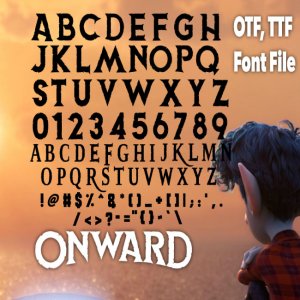 Onward Font SVG otf ttf installable fonts to install PC or Mac Alphabet Letters Number Birthday Decor Party Disney Pixar Cut Files