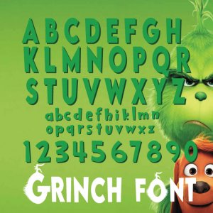 Grinch Font SVG | Grinch SVG | Grinch Alphabet Letter Number | Grinch Logo | Grinch PNG | Birthday Decor Party Decorations Christmas Deco