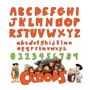 The Croods Font SVG Alphabet Clipart Png Flintstones Family Early man Stone Age Caveman IceAge Print Cut Cricut Silhouette Brother