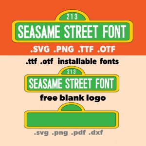 Seasame Street Font SVG PNG PDF DXF Logo Installable Font OTF TTF