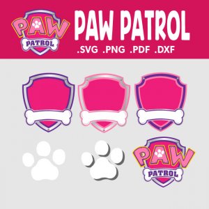 Paw Patrol Font SVG Girl Pink Color Alphabet Number