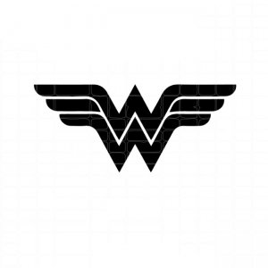 Wonder Woman Classic Logo Free Download Black and White