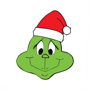 Grinch Shy Face Head SVG Free Download