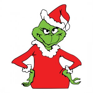 Grinch Upper Body Face Head Hat Christmas Red Jacket SVG Free Downlaod