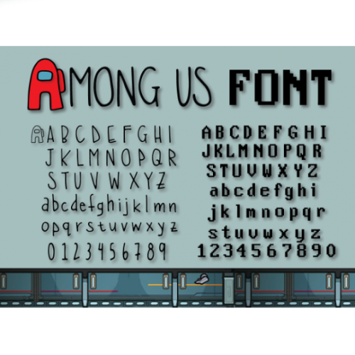AMONG US SVG Among Us Font Clipart Alphabet Letters Number Birthday