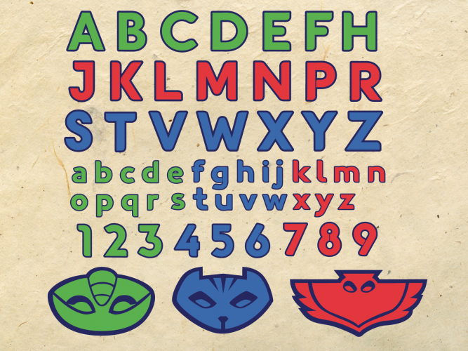 PJ Mask Alphabet Letters Printable Free