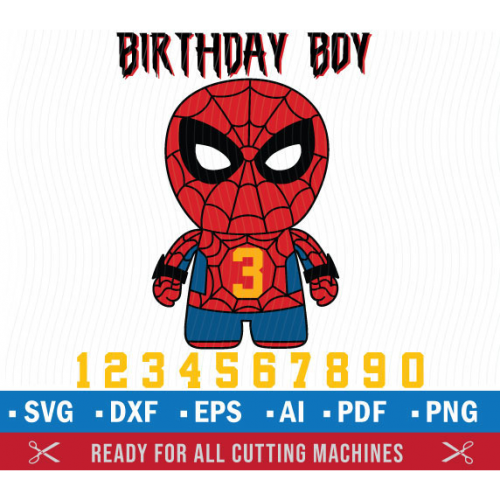 Download Spiderman SVG Birthday Boy T-shirt Kids Shirt Monogram ...