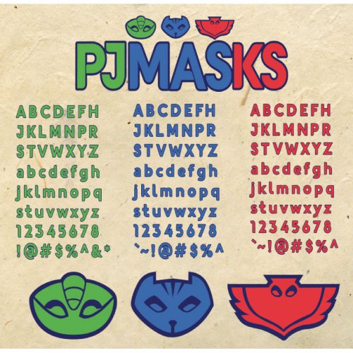 PJ Mask SVG PJ Masks Font Png Pdf Dxf File Print Cut for Cricut