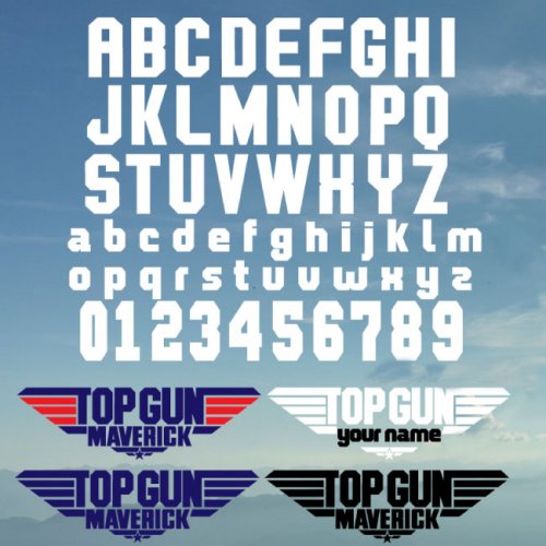Top Gun Font SVG Files Topgun Maverick Vector Alphabet Letters Clipart