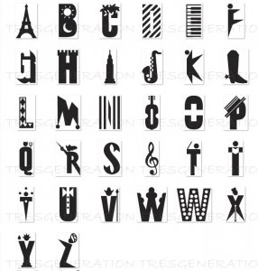 Architecture Music Human Alphabet Clip Art Letters SVG PNG PDF DXF