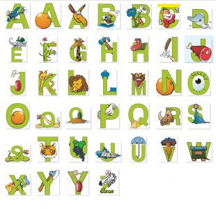 Animal Fruit Cartoon Font SVG Alphabet Svg Png Pdf Dxf
