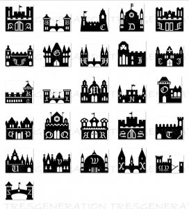Medieval Castle Alphabet Letters Font Svg Pdf Png Dxf