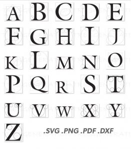 Circle Drawing Font SVG Alphabet Number Svg Png Pdf Dxf