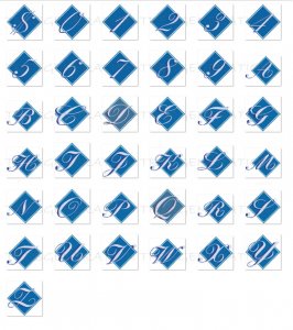 Classic Calligraphy Font SVG Diamond Decoration Alphabet Number SVG PNG PDF DXF