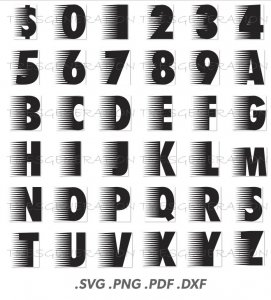 Comb Font SVG Alphabet Images Png Pdf Dxf