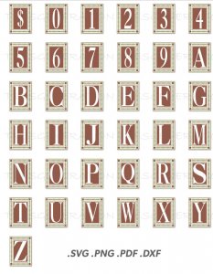 Picture Frame Alphabet Font SVG Square Letter Png Pdf Dxf