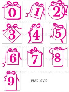Gift Ribon Number Tag Svg Png Free Download