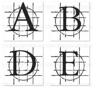Grid Paper Alphabet Letter Font SVG PNG PDF DXF