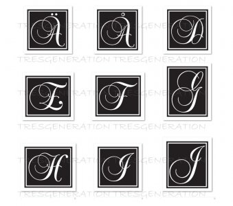 Square Frame Monogram Font Svg Alphabet Letter Only Pdf Png Dxf